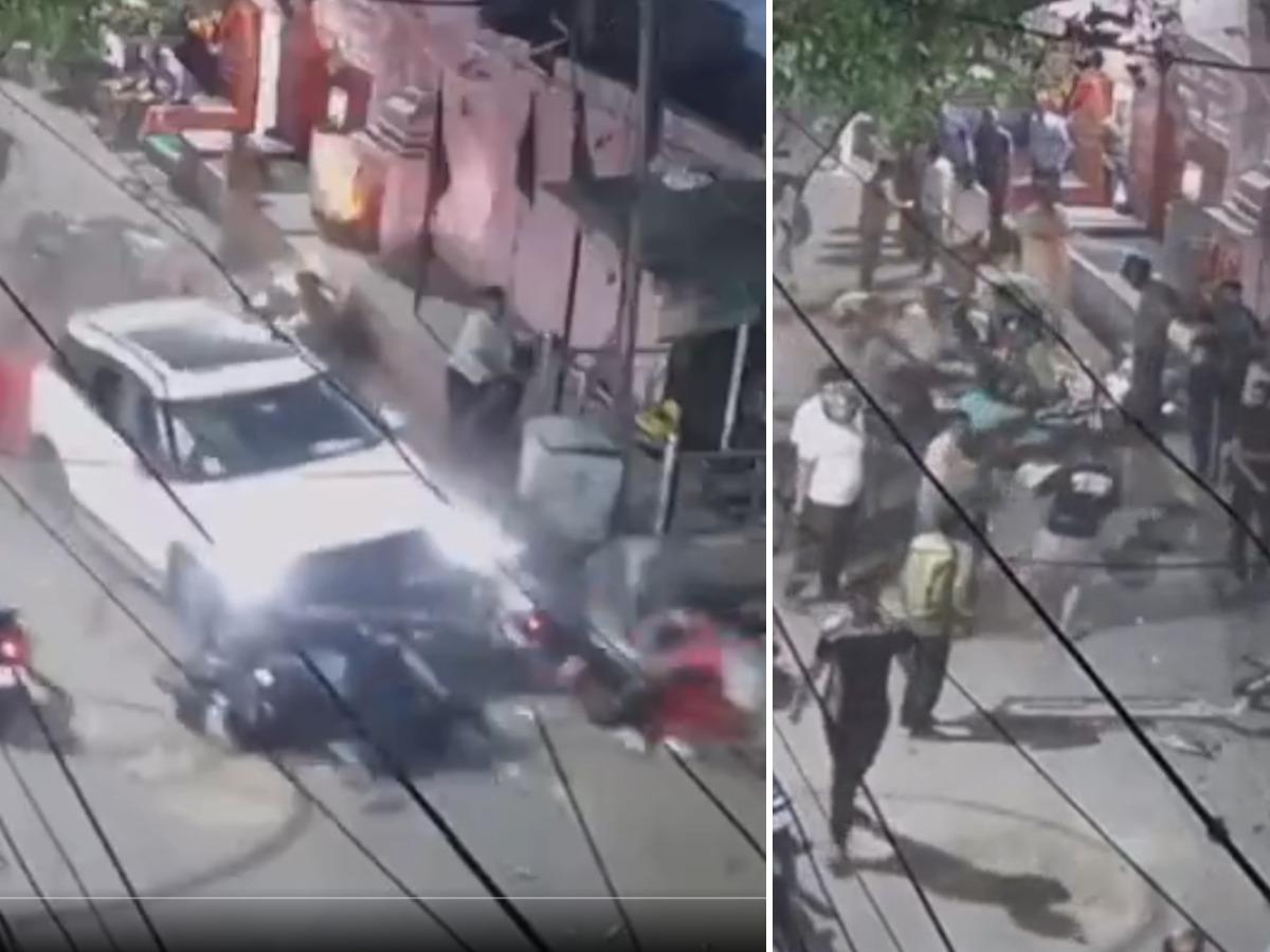 جے پور میں ہٹ اینڈ رن کا ہولناک واقعہ: بے قابو کار نے دو کو کچلا، سات زخمی